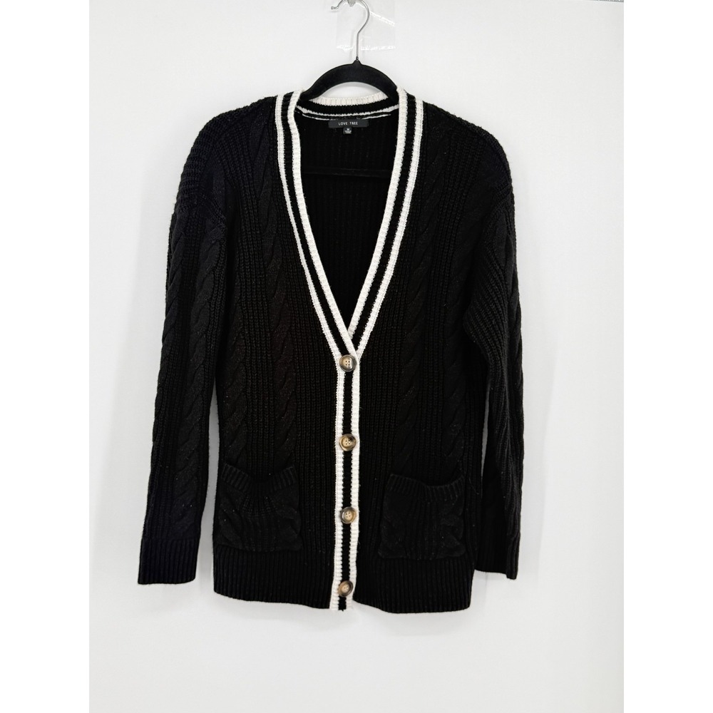 Womens Dark Academia Button Front Cardigan Black Size M Goth Scene East Coast